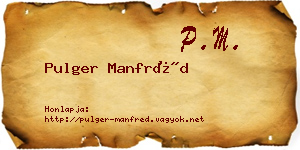 Pulger Manfréd névjegykártya